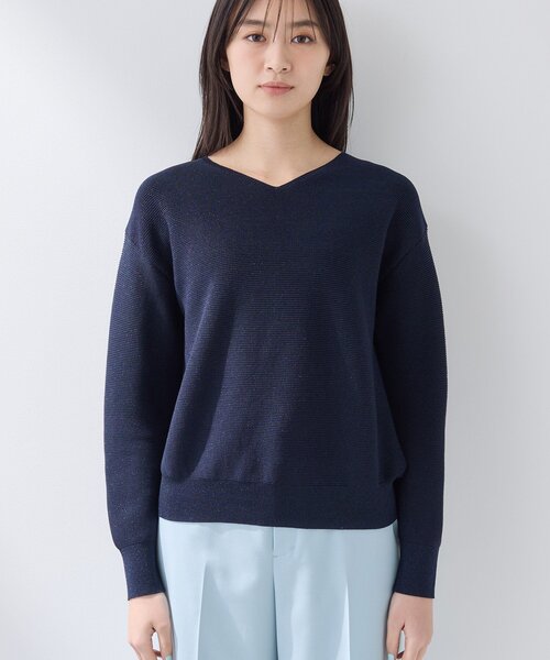 INDIVI（インディヴィ）の「【洗える／軽量】きらめきVネックニット（ニット/セーター・レディース・ライトグレー/ピンク系その他/ネイビー・05/13/15 /34/38/19）」の15枚目の写真