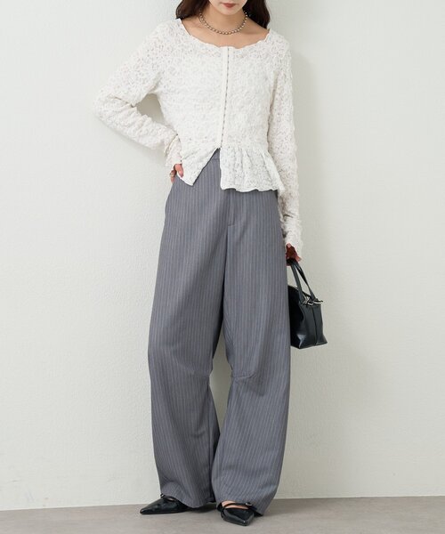 mystic（ミスティック）の「【3サイズ展開】26SSカーブスラックス（スラックス・レディース・ブラック/チャコールグレー/グレー/アイボリー・2/1/0）」の5枚目の写真