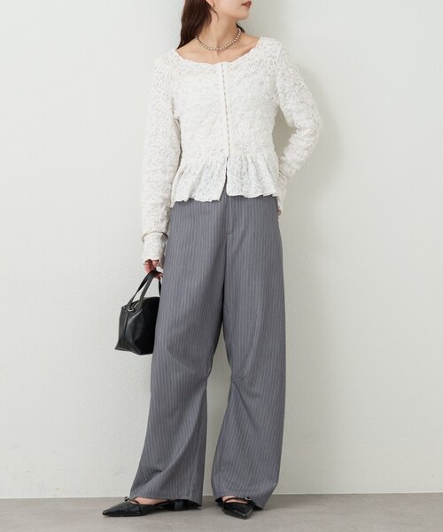 mystic（ミスティック）の「【3サイズ展開】26SSカーブスラックス（スラックス・レディース・ブラック/チャコールグレー/グレー/アイボリー・2/1/0）」の6枚目の写真