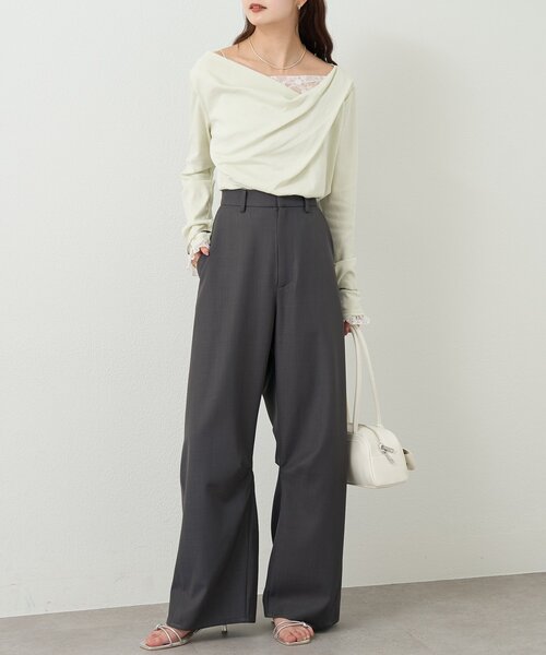 mystic（ミスティック）の「【3サイズ展開】26SSカーブスラックス（スラックス・レディース・ブラック/チャコールグレー/グレー/アイボリー・2/1/0）」の21枚目の写真