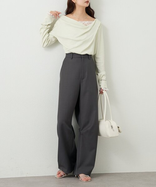 mystic（ミスティック）の「【3サイズ展開】26SSカーブスラックス（スラックス・レディース・ブラック/チャコールグレー/グレー/アイボリー・2/1/0）」の22枚目の写真