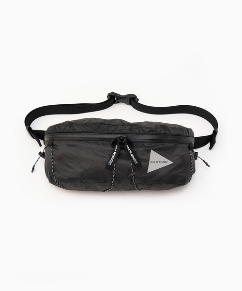 and wander（アンドワンダー）の「and wander/アンドワンダー sil waist bag 30Dコーデュラナイロン ウエストバッグ 2026年 夏 夏服（ボディバッグ/ウエストポーチ・メンズ・ブラック・FREE）」の2枚目の写真