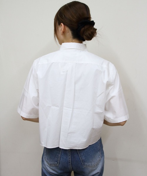 GYMPHLEX(ジムフレックス)の「Gymphlex/ジムフレックス ボタンダウンショートスリーブシャツ B.D. SHORTSLEEVE SHIRT GY-B0367 OGT(シャツ/ブラウス・レディース・イエロー/ホワイト・14)」の5枚目の写真