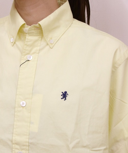 GYMPHLEX(ジムフレックス)の「Gymphlex/ジムフレックス ボタンダウンショートスリーブシャツ B.D. SHORTSLEEVE SHIRT GY-B0367 OGT(シャツ/ブラウス・レディース・イエロー/ホワイト・14)」の6枚目の写真