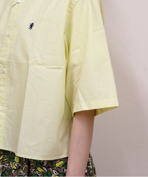 GYMPHLEX(ジムフレックス)の「Gymphlex/ジムフレックス ボタンダウンショートスリーブシャツ B.D. SHORTSLEEVE SHIRT GY-B0367 OGT(シャツ/ブラウス・レディース・イエロー/ホワイト・14)」の7枚目の写真