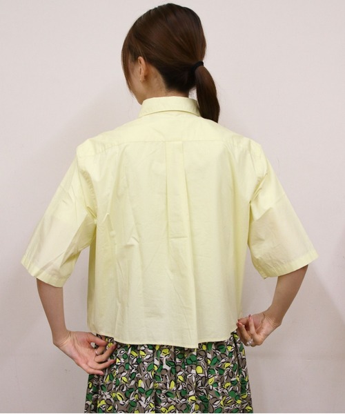 GYMPHLEX(ジムフレックス)の「Gymphlex/ジムフレックス ボタンダウンショートスリーブシャツ B.D. SHORTSLEEVE SHIRT GY-B0367 OGT(シャツ/ブラウス・レディース・イエロー/ホワイト・14)」の10枚目の写真
