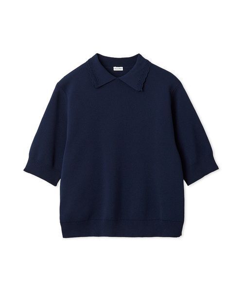 Mila Owen（ミラオーウェン）の「スカラップレース衿ニットプルオーバー（ニット/セーター・レディース・ネイビー/グレー/ホワイト/ライム/ブルー・0/1）」の4枚目の写真