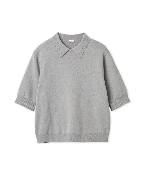 Mila Owen（ミラオーウェン）の「スカラップレース衿ニットプルオーバー（ニット/セーター・レディース・ネイビー/グレー/ホワイト/ライム/ブルー・0/1）」の2枚目の写真