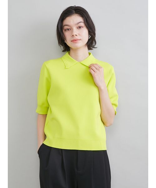 Mila Owen（ミラオーウェン）の「スカラップレース衿ニットプルオーバー（ニット/セーター・レディース・ネイビー/グレー/ホワイト/ライム/ブルー・0/1）」の3枚目の写真