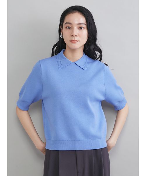 Mila Owen（ミラオーウェン）の「スカラップレース衿ニットプルオーバー（ニット/セーター・レディース・ネイビー/グレー/ホワイト/ライム/ブルー・0/1）」の20枚目の写真