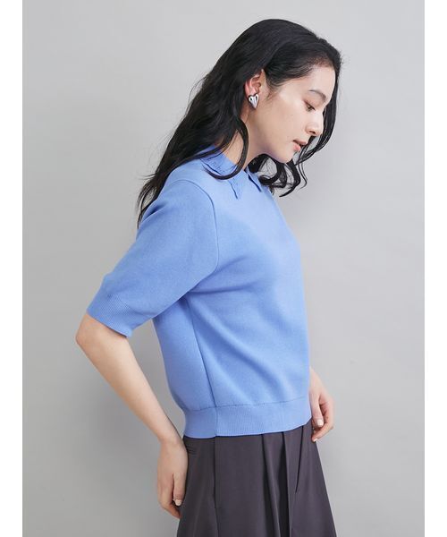 Mila Owen（ミラオーウェン）の「スカラップレース衿ニットプルオーバー（ニット/セーター・レディース・ネイビー/グレー/ホワイト/ライム/ブルー・0/1）」の19枚目の写真