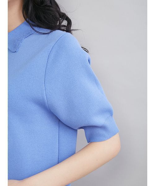 Mila Owen（ミラオーウェン）の「スカラップレース衿ニットプルオーバー（ニット/セーター・レディース・ネイビー/グレー/ホワイト/ライム/ブルー・0/1）」の15枚目の写真