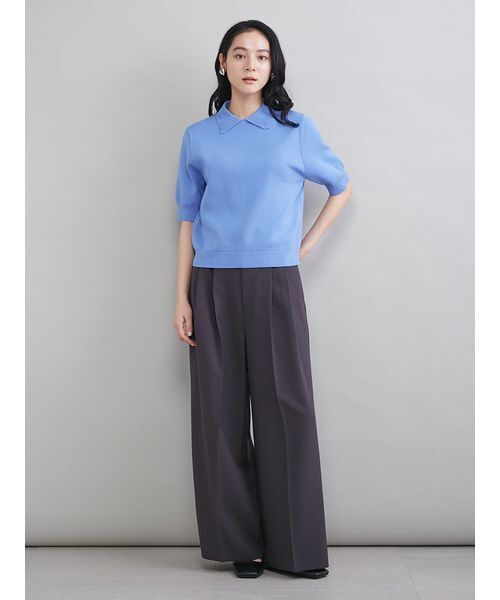 Mila Owen（ミラオーウェン）の「スカラップレース衿ニットプルオーバー（ニット/セーター・レディース・ネイビー/グレー/ホワイト/ライム/ブルー・0/1）」の13枚目の写真