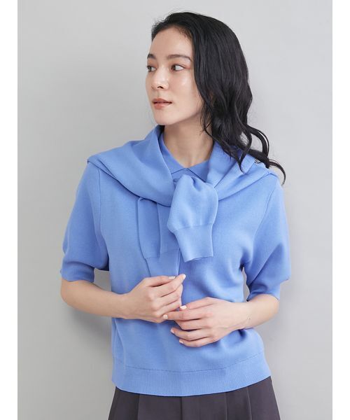 Mila Owen（ミラオーウェン）の「スカラップレース衿ニットプルオーバー（ニット/セーター・レディース・ネイビー/グレー/ホワイト/ライム/ブルー・0/1）」の9枚目の写真