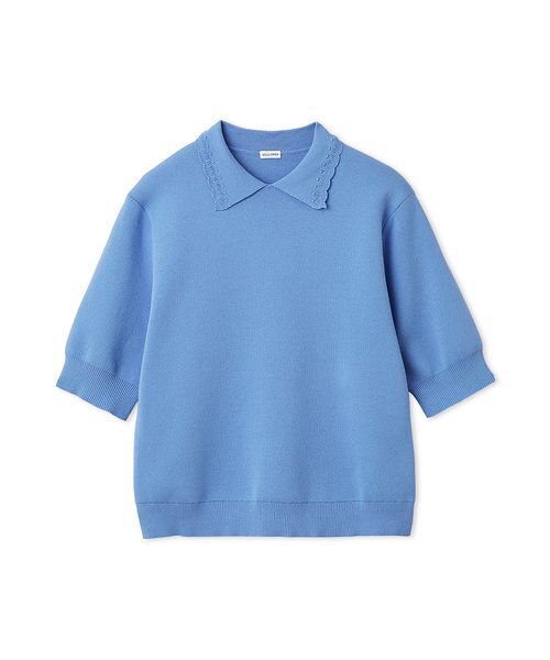 Mila Owen（ミラオーウェン）の「スカラップレース衿ニットプルオーバー（ニット/セーター・レディース・ネイビー/グレー/ホワイト/ライム/ブルー・0/1）」の7枚目の写真