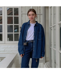 One Pocket Oversized-fit Denim Shirt (2colors)