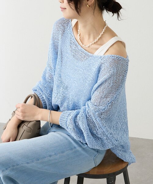 RIVE DROITE（リヴドロワ）の「予約【レイヤードスタイルに◎】ミニマルテレコタンク（タンクトップ・レディース・ベージュ/ホワイト/ブラウン・FREE）」の8枚目の写真