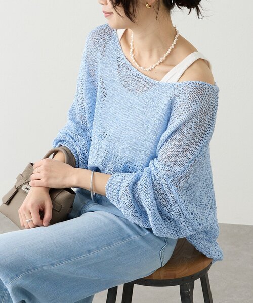 RIVE DROITE（リヴドロワ）の「予約【レイヤードスタイルに◎】ミニマルテレコタンク（タンクトップ・レディース・ベージュ/ホワイト/ブラウン・FREE）」の9枚目の写真