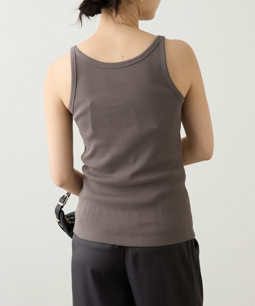 RIVE DROITE（リヴドロワ）の「予約【レイヤードスタイルに◎】ミニマルテレコタンク（タンクトップ・レディース・ベージュ/ホワイト/ブラウン・FREE）」の15枚目の写真