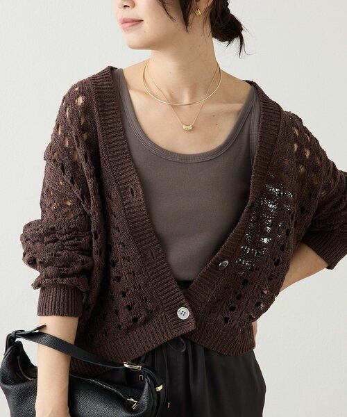 RIVE DROITE（リヴドロワ）の「予約【レイヤードスタイルに◎】ミニマルテレコタンク（タンクトップ・レディース・ベージュ/ホワイト/ブラウン・FREE）」の16枚目の写真