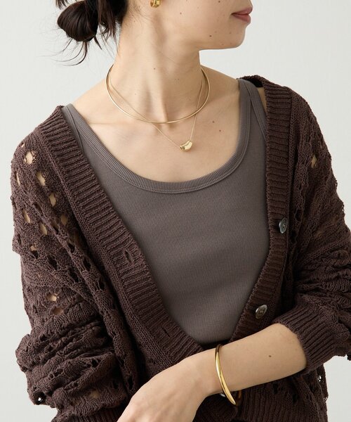 RIVE DROITE（リヴドロワ）の「予約【レイヤードスタイルに◎】ミニマルテレコタンク（タンクトップ・レディース・ベージュ/ホワイト/ブラウン・FREE）」の18枚目の写真