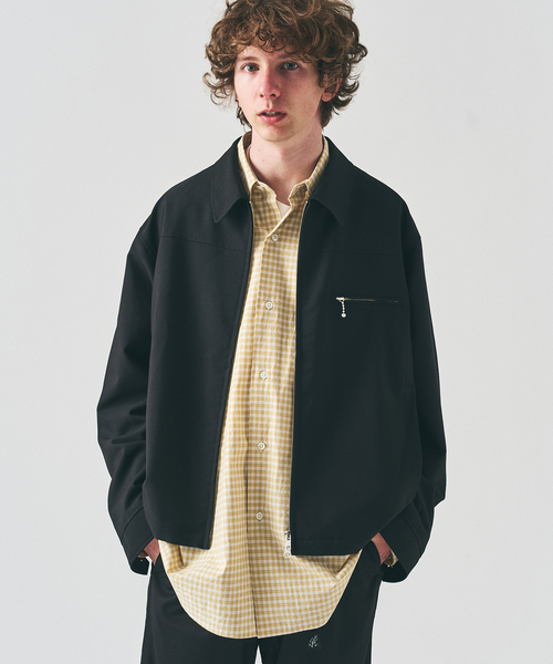 417 EDIFICE（フォーワンセブンエディフィス）の「TRツイル ジップブルゾン  "セットアップ着用可能"（その他アウター・メンズ・ブラック/グレー/ベージュ・LARGE/MEDIUM）」の9枚目の写真