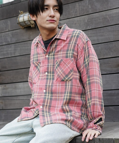DAN RIVER(ダンリバー )の「DAN RIVER / ダンリバー DAMAGED CHECK FLANNEL SHIRT ユーズド加工 チェック フランネルシャツ(シャツ/ブラウス・メンズ・ブラック/ピンク/マルチ/ミント/グリーン・LARGE/MEDIUM/SMALL)」の4枚目の写真
