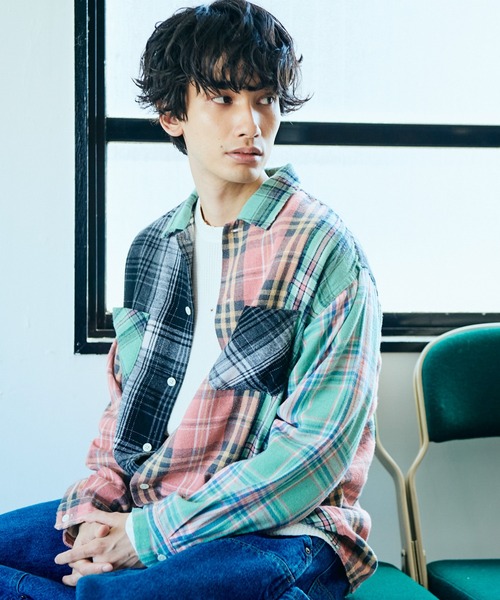 DAN RIVER(ダンリバー )の「DAN RIVER / ダンリバー DAMAGED CHECK FLANNEL SHIRT ユーズド加工 チェック フランネルシャツ(シャツ/ブラウス・メンズ・ブラック/ピンク/マルチ/ミント/グリーン・LARGE/MEDIUM/SMALL)」の5枚目の写真