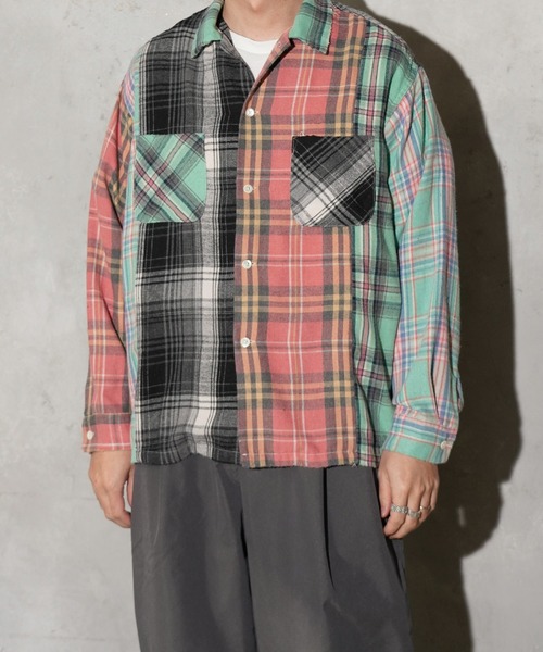 DAN RIVER(ダンリバー )の「DAN RIVER / ダンリバー DAMAGED CHECK FLANNEL SHIRT ユーズド加工 チェック フランネルシャツ(シャツ/ブラウス・メンズ・ブラック/ピンク/マルチ/ミント/グリーン・LARGE/MEDIUM/SMALL)」の15枚目の写真