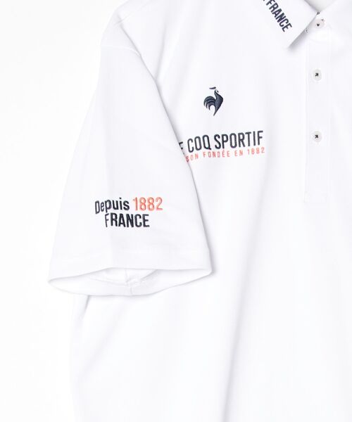 le coq sportif GOLF(ルコックスポルティフゴルフ)の「【le coq sportif GOLF】吸汗速乾/ストレッチ/UV CUT(UPF50+)/遮熱 マーキングデザイン半袖ポロシャツ ゴルフウェア(ポロシャツ・メンズ・ブラック/ネイビー/ホワイト・XL/L/M/S/3L)」の8枚目の写真