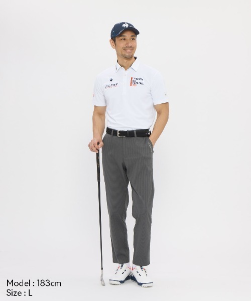 le coq sportif GOLF(ルコックスポルティフゴルフ)の「【le coq sportif GOLF】吸汗速乾/ストレッチ/UV CUT(UPF50+)/遮熱 マーキングデザイン半袖ポロシャツ ゴルフウェア(ポロシャツ・メンズ・ブラック/ネイビー/ホワイト・XL/L/M/S/3L)」の15枚目の写真