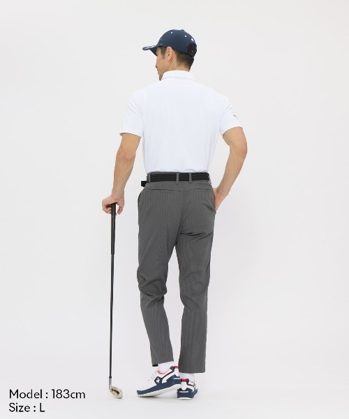 le coq sportif GOLF(ルコックスポルティフゴルフ)の「【le coq sportif GOLF】吸汗速乾/ストレッチ/UV CUT(UPF50+)/遮熱 マーキングデザイン半袖ポロシャツ ゴルフウェア(ポロシャツ・メンズ・ブラック/ネイビー/ホワイト・XL/L/M/S/3L)」の16枚目の写真