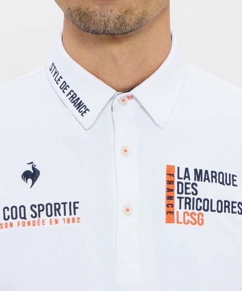 le coq sportif GOLF(ルコックスポルティフゴルフ)の「【le coq sportif GOLF】吸汗速乾/ストレッチ/UV CUT(UPF50+)/遮熱 マーキングデザイン半袖ポロシャツ ゴルフウェア(ポロシャツ・メンズ・ブラック/ネイビー/ホワイト・XL/L/M/S/3L)」の9枚目の写真