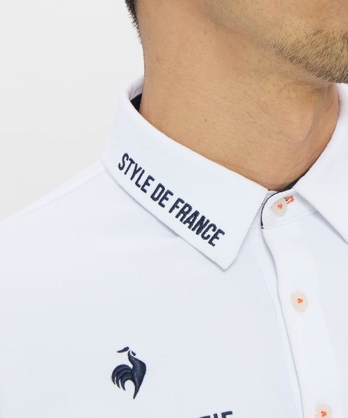 le coq sportif GOLF(ルコックスポルティフゴルフ)の「【le coq sportif GOLF】吸汗速乾/ストレッチ/UV CUT(UPF50+)/遮熱 マーキングデザイン半袖ポロシャツ ゴルフウェア(ポロシャツ・メンズ・ブラック/ネイビー/ホワイト・XL/L/M/S/3L)」の10枚目の写真