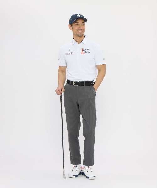 le coq sportif GOLF(ルコックスポルティフゴルフ)の「【le coq sportif GOLF】吸汗速乾/ストレッチ/UV CUT(UPF50+)/遮熱 マーキングデザイン半袖ポロシャツ ゴルフウェア(ポロシャツ・メンズ・ブラック/ネイビー/ホワイト・XL/L/M/S/3L)」の13枚目の写真