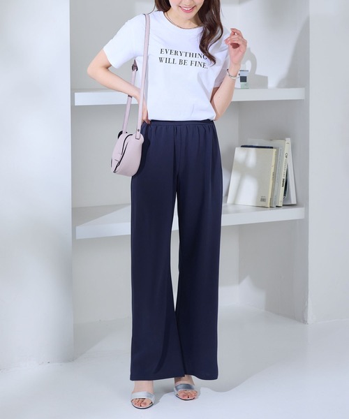 alotta(アロッタ)の「錯覚美脚ストレッチワイドパンツ(その他パンツ・レディース・グレイッシュブルー/グレイッシュベージュ/ブラック/ネイビー・LL/L/M)」の8枚目の写真