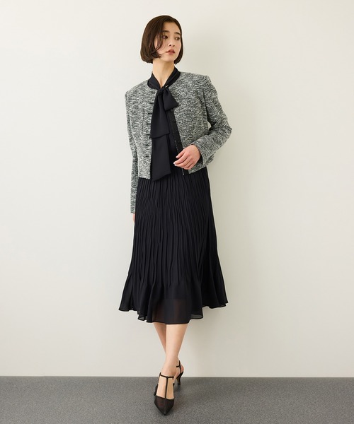 ROPE'(ロペ)の「ジョーゼットフレンチスリーブプリーツワンピース/26SS(ワンピース・レディース・ネイビー・36/38)」の8枚目の写真