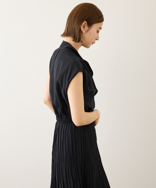 ROPE'(ロペ)の「ジョーゼットフレンチスリーブプリーツワンピース/26SS(ワンピース・レディース・ネイビー・36/38)」の19枚目の写真
