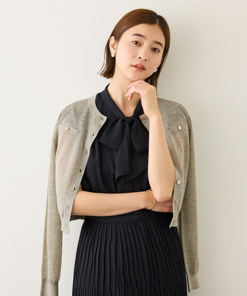 ROPE'(ロペ)の「ジョーゼットフレンチスリーブプリーツワンピース/26SS(ワンピース・レディース・ネイビー・36/38)」の20枚目の写真