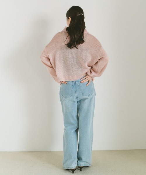 VANNIE U(ヴァニーユー)の「モヘアタッチポロニットトップス(ニット/セーター・レディース・アイボリー/ライトブルー/ピンク・FREE)」の16枚目の写真