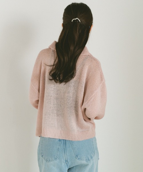 VANNIE U(ヴァニーユー)の「モヘアタッチポロニットトップス(ニット/セーター・レディース・アイボリー/ライトブルー/ピンク・FREE)」の13枚目の写真