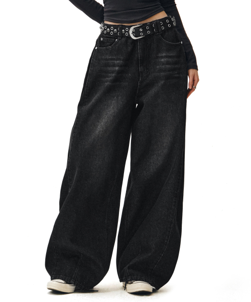 DECET WOMEN(デケット ウーマン)の「Side Pin Tuck Barrel Jeans DCWPT019BLACK(デニムパンツ・レディース・その他・X-SMALL/SMALL/MEDIUM/LARGE)」の10枚目の写真