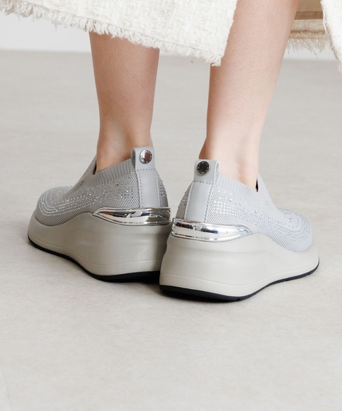 HIMIKO（ヒミコ）の「【HIMIKO】ニットヒールアップスニーカー/667101（スニーカー・レディース・グレー/ブラック・22.0cm/22.5cm/23.0cm/23.5cm/24.0cm/24.5cm/25.0cm/25.5cm）」の13枚目の写真