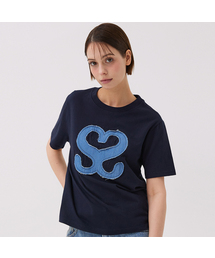 ニューシンボルデニムパッチ半袖Tシャツネイビー