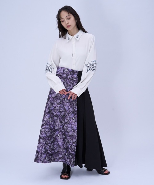 HARE（ハレ）の「トロミシシュウシャツ(HARE)（シャツ/ブラウス・レディース・ブラック/ホワイト/ピンク・FREE）」の4枚目の写真