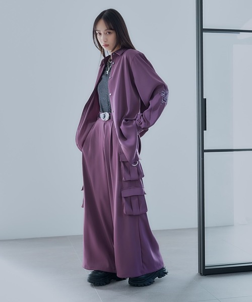 HARE（ハレ）の「トロミシシュウシャツ(HARE)（シャツ/ブラウス・レディース・ブラック/ホワイト/ピンク・FREE）」の9枚目の写真