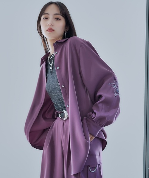 HARE（ハレ）の「トロミシシュウシャツ(HARE)（シャツ/ブラウス・レディース・ブラック/ホワイト/ピンク・FREE）」の17枚目の写真