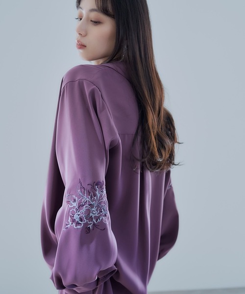 HARE（ハレ）の「トロミシシュウシャツ(HARE)（シャツ/ブラウス・レディース・ブラック/ホワイト/ピンク・FREE）」の20枚目の写真