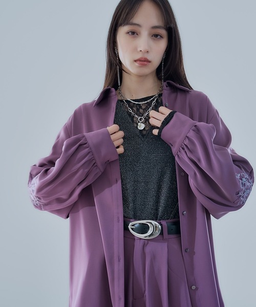 HARE（ハレ）の「トロミシシュウシャツ(HARE)（シャツ/ブラウス・レディース・ブラック/ホワイト/ピンク・FREE）」の21枚目の写真