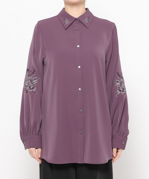 HARE（ハレ）の「トロミシシュウシャツ(HARE)（シャツ/ブラウス・レディース・ブラック/ホワイト/ピンク・FREE）」の22枚目の写真